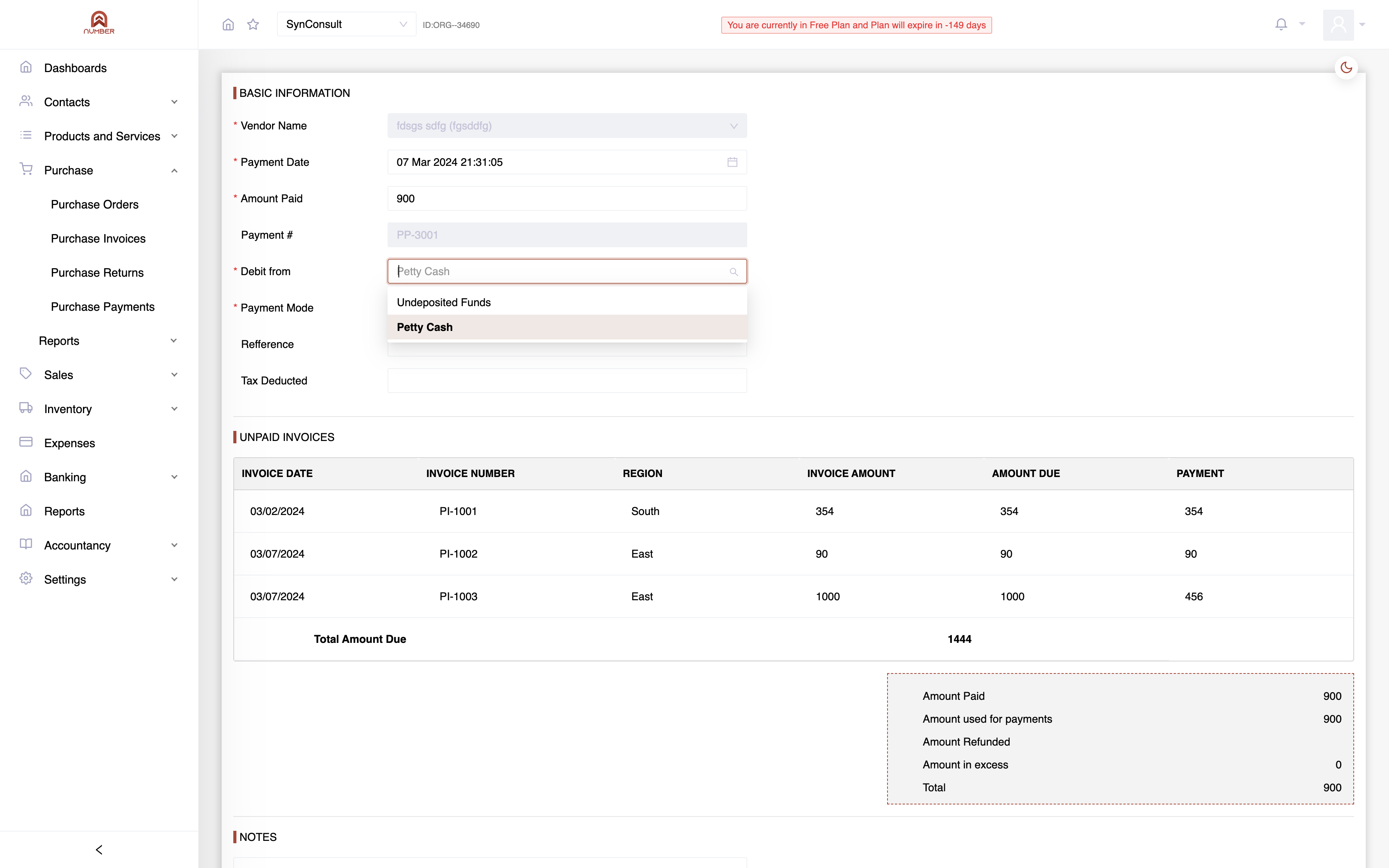 Specify the Account the amount is debited from,Specify payment mode