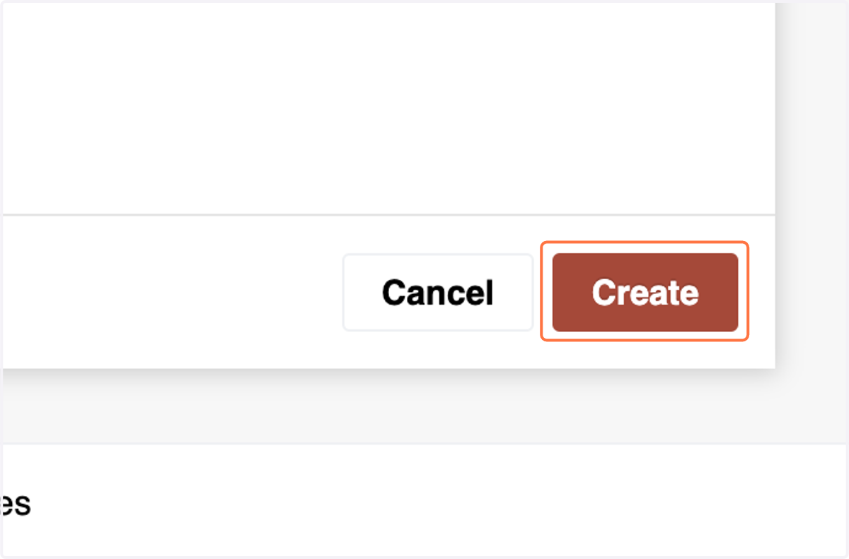 Click "Create" to complete the return process.