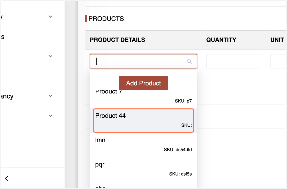 Specify the product,