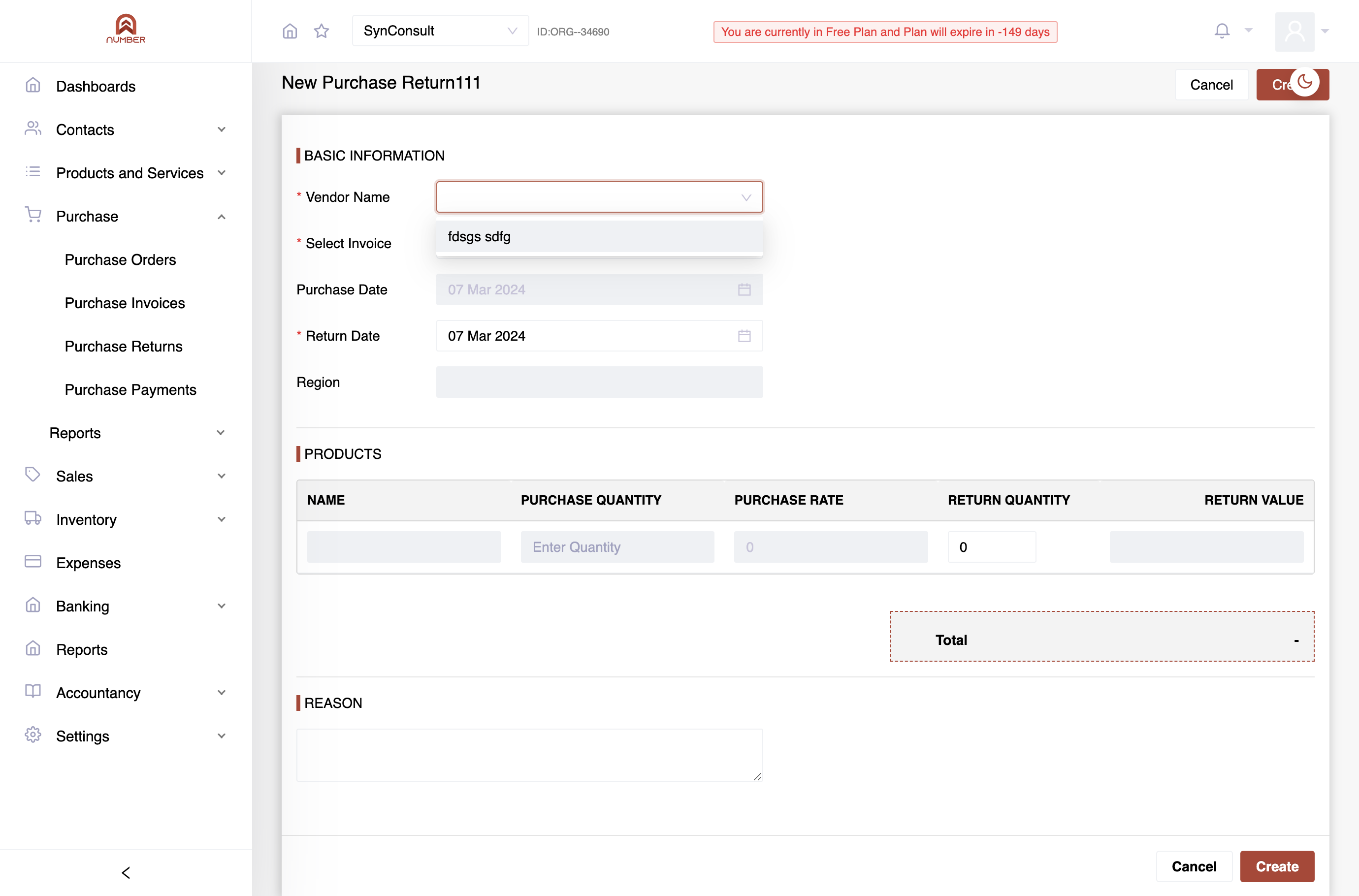 Fill in basic information, select the vendor,