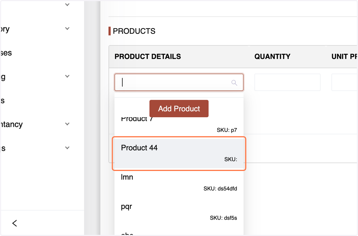 Specify the product,