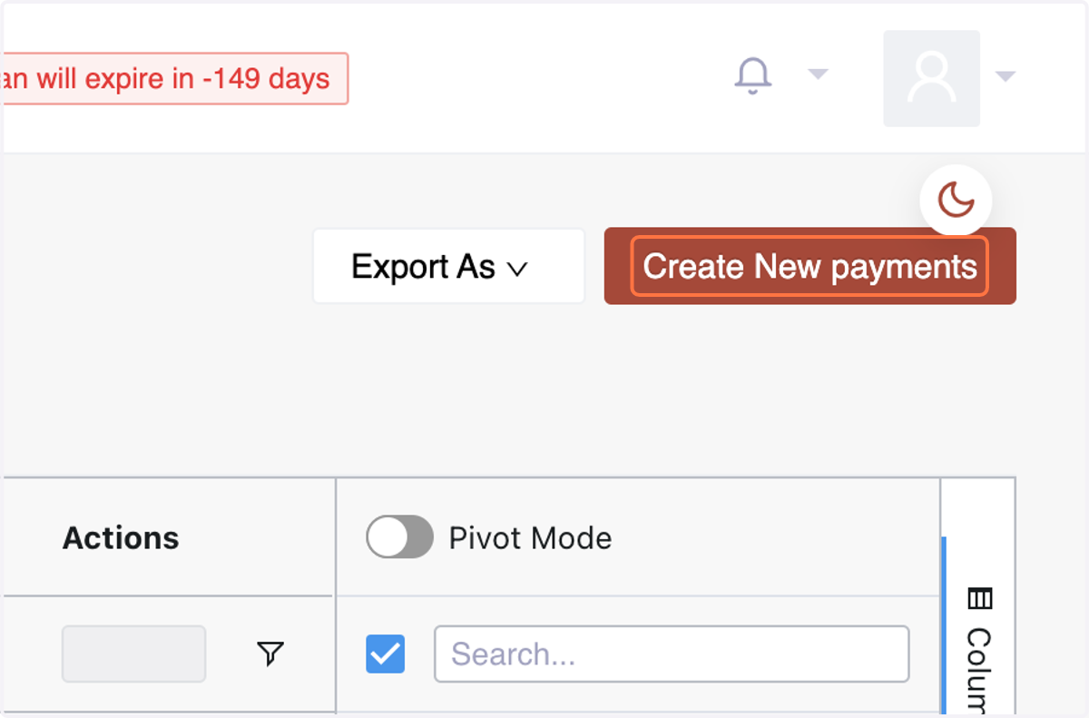 Click on "Create Purchase Payment."