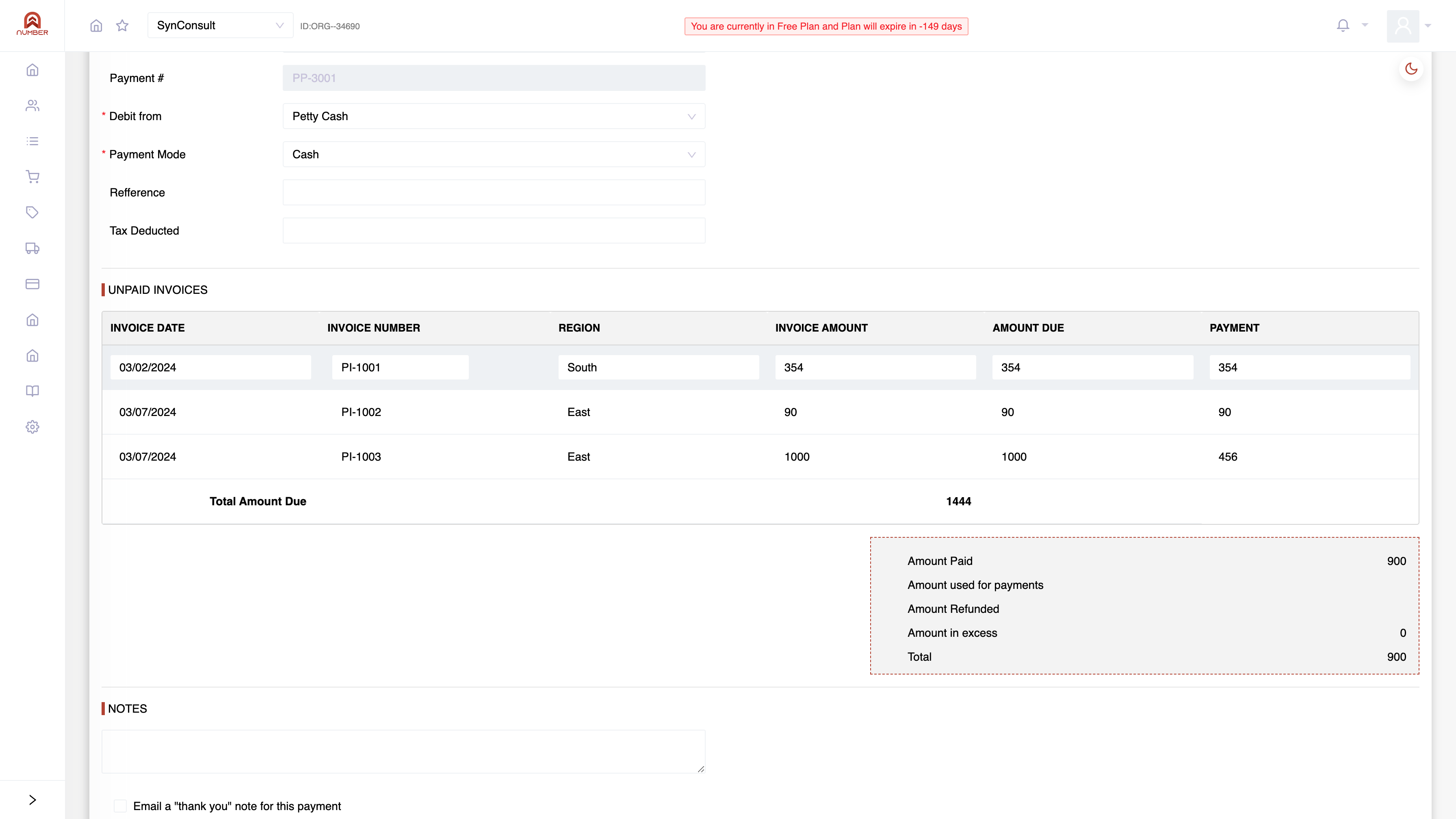 After choosing the vendor, the system will display all unpaid invoices associated with that vendor. Upon entering the payment amount, the system will automatically distribute the amount among the listed invoices.a step towards better cashflow managem