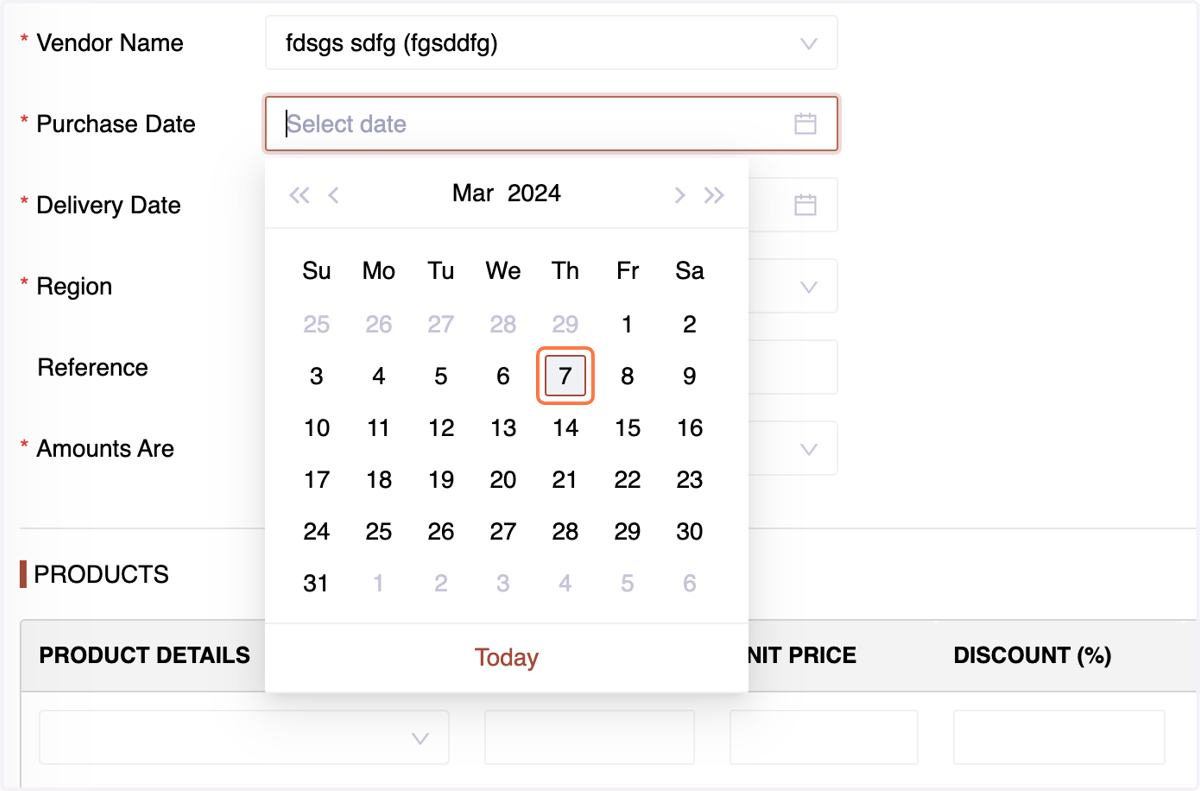 Purchase date,