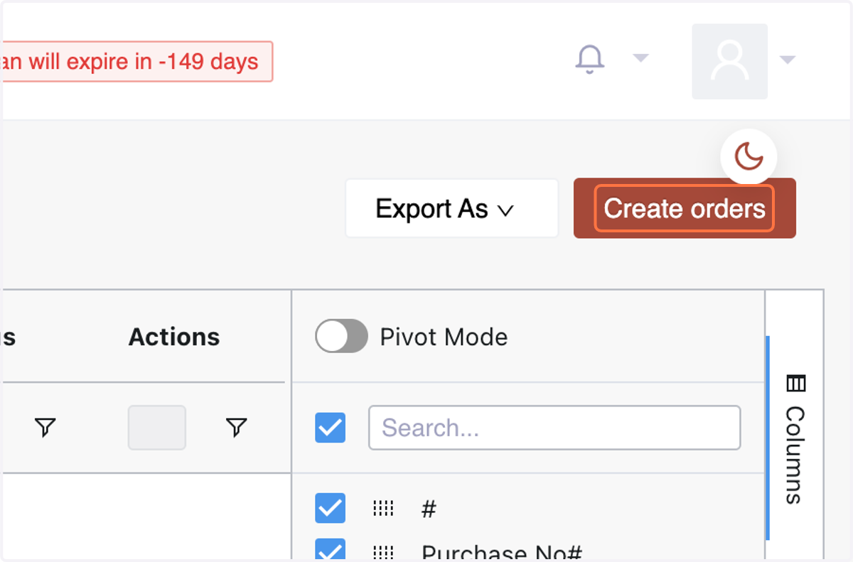 Click on Create orders