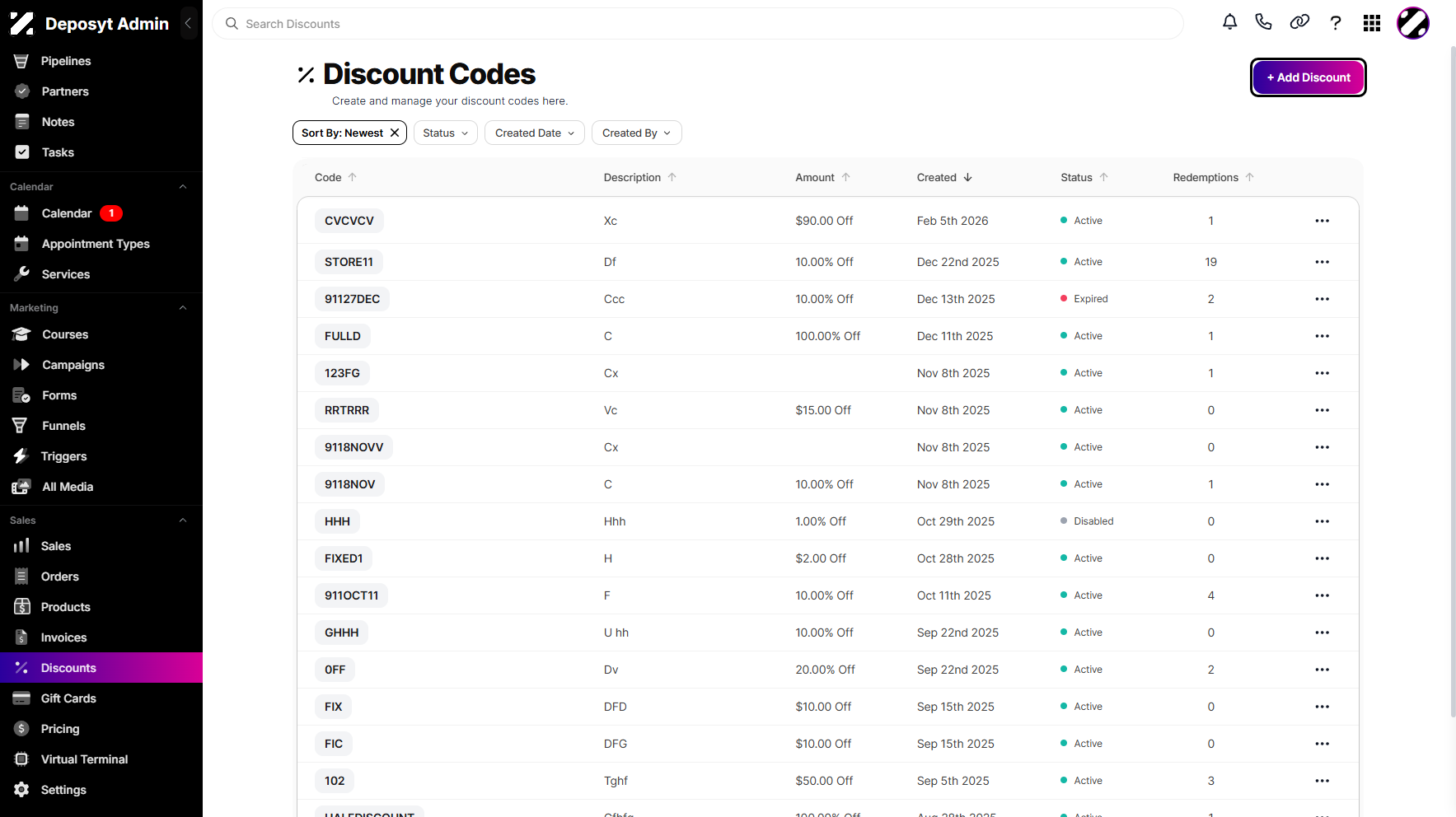 Step 3: Click on + Add Discount button to proceed.