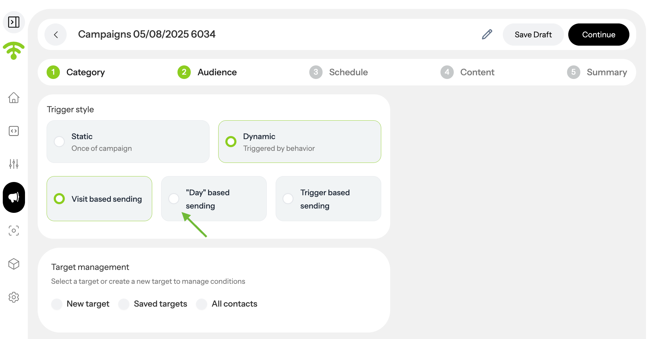 Choose Day-Based Sending