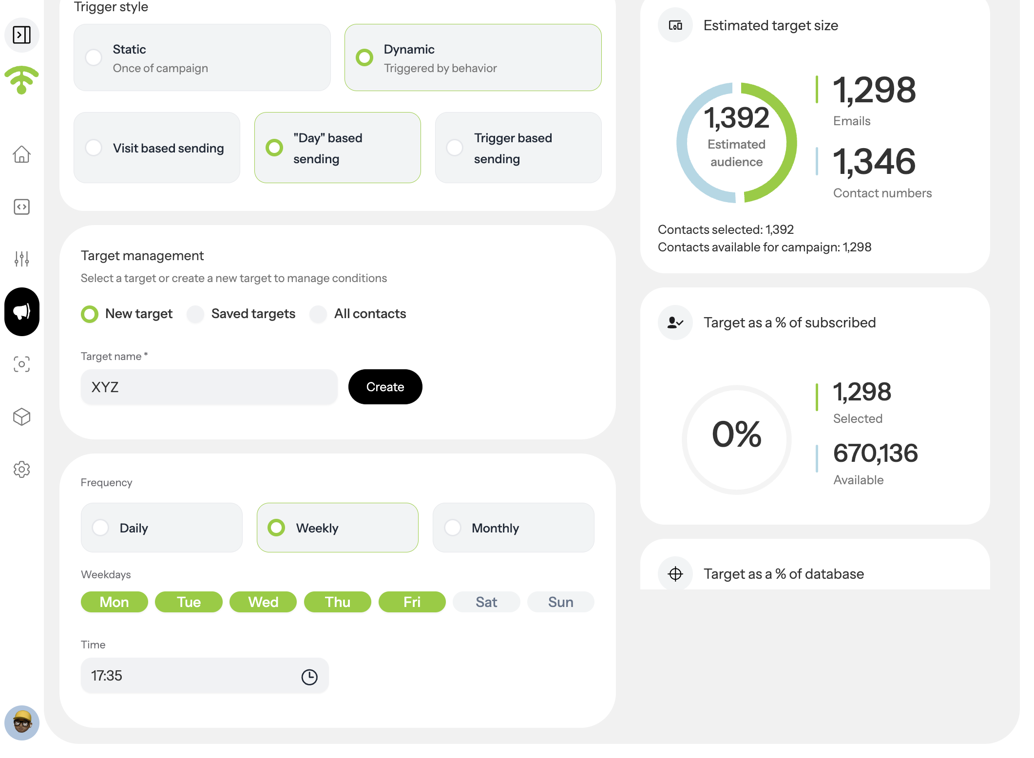 Configure Monthly Sending