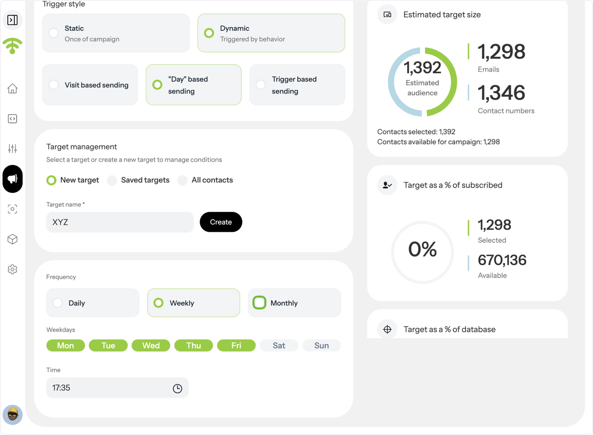 Configure Monthly Sending