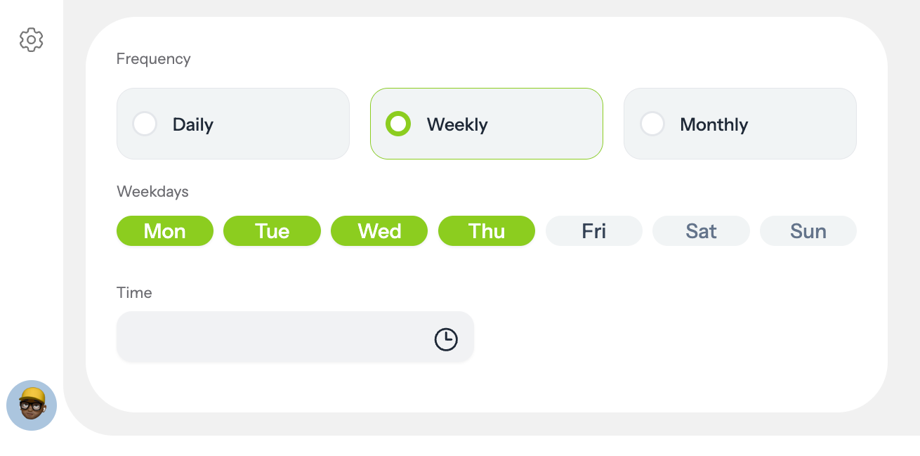 Configure Weekly Sending