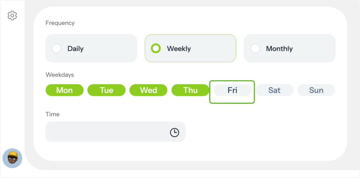 Configure Weekly Sending