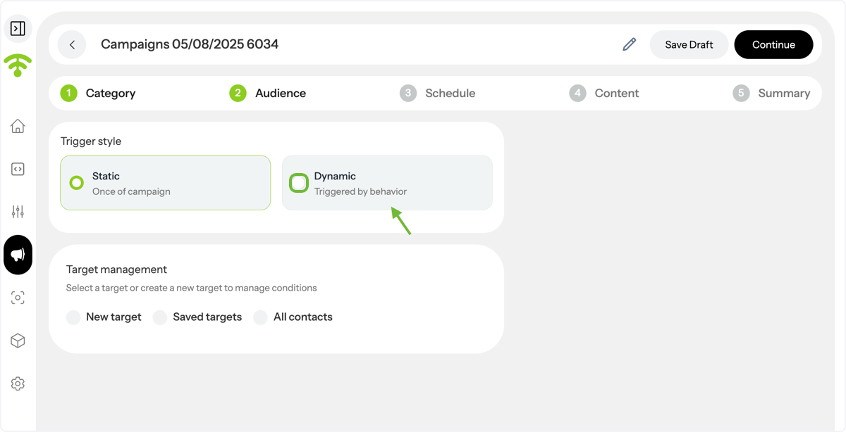 Select Dynamic Campaign Type