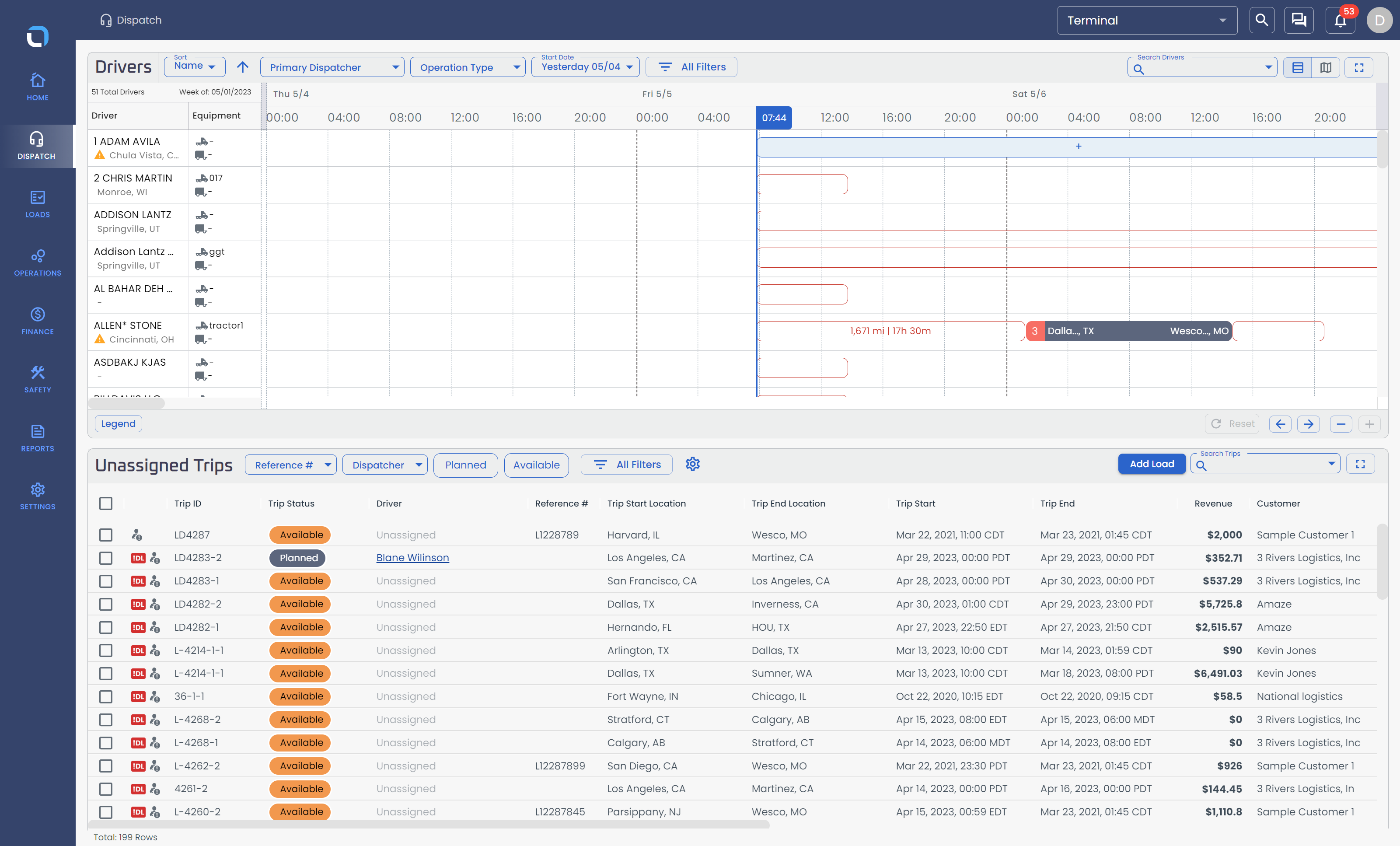 And Drivers can have a Trip assigned directly from the Gantt chart by selecting a gap in their timeline