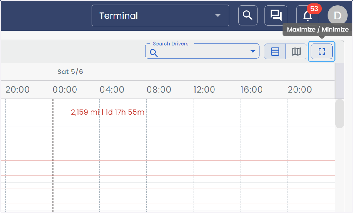 Click on Maximize / Minimize to switch the focus between the top and bottom panel