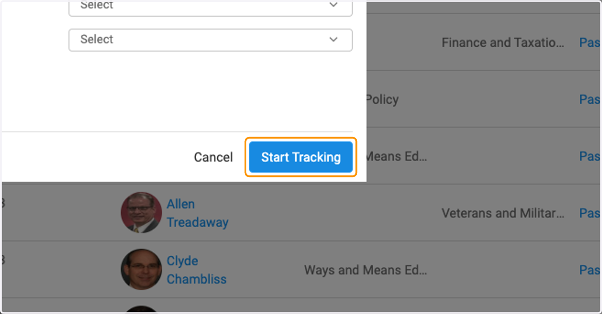 Click on Start Tracking
