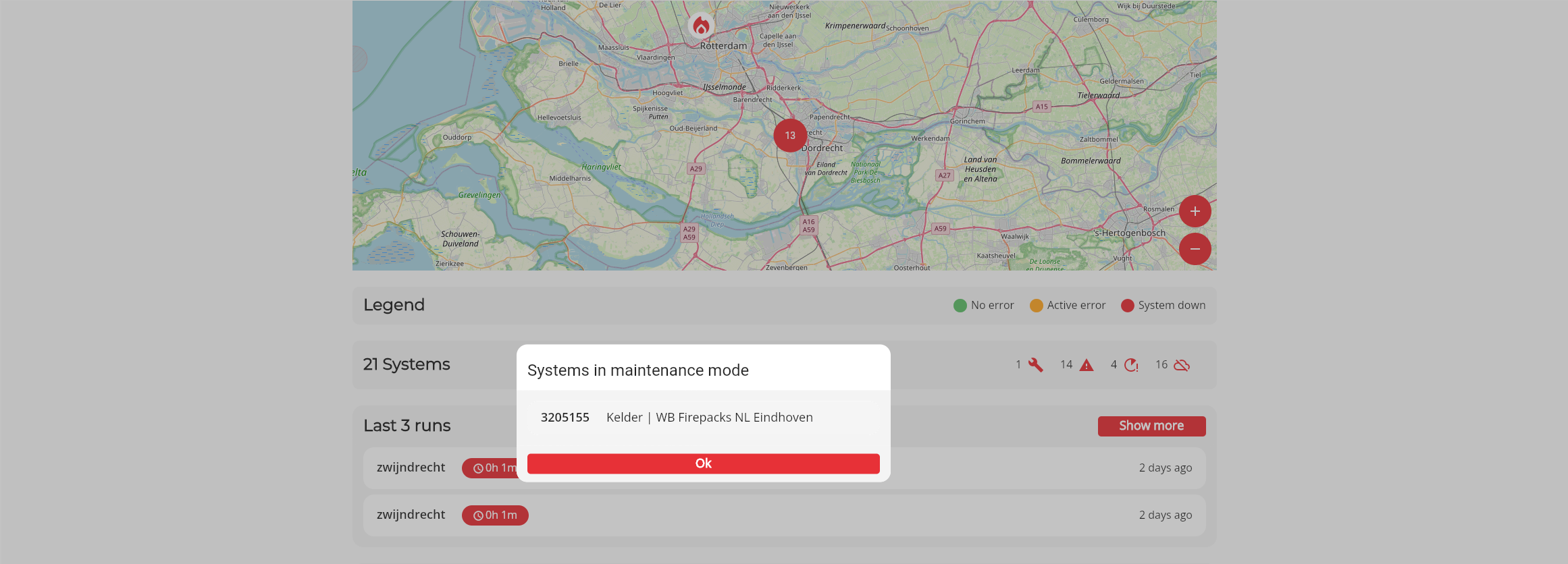 By clicking on one the name of a Firecoach you get directed to the system detail page