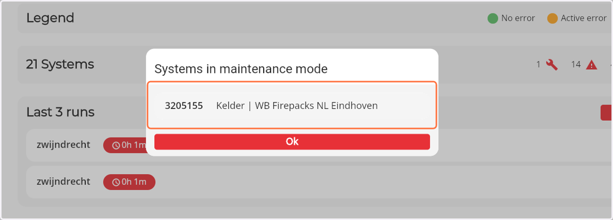By clicking on one the name of a Firecoach you get directed to the system detail page