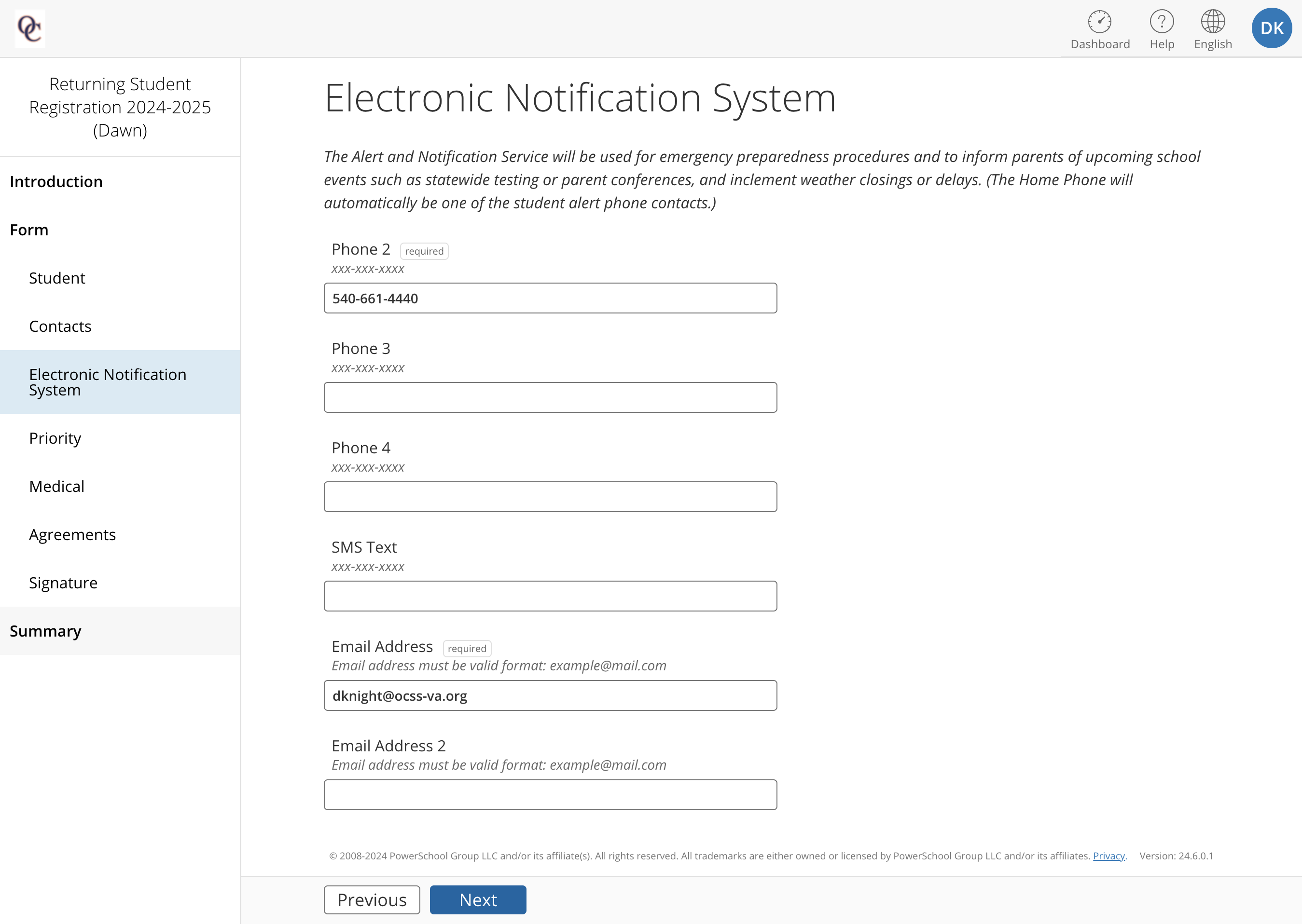 Click on "Summary" to return to the Summary Status Page