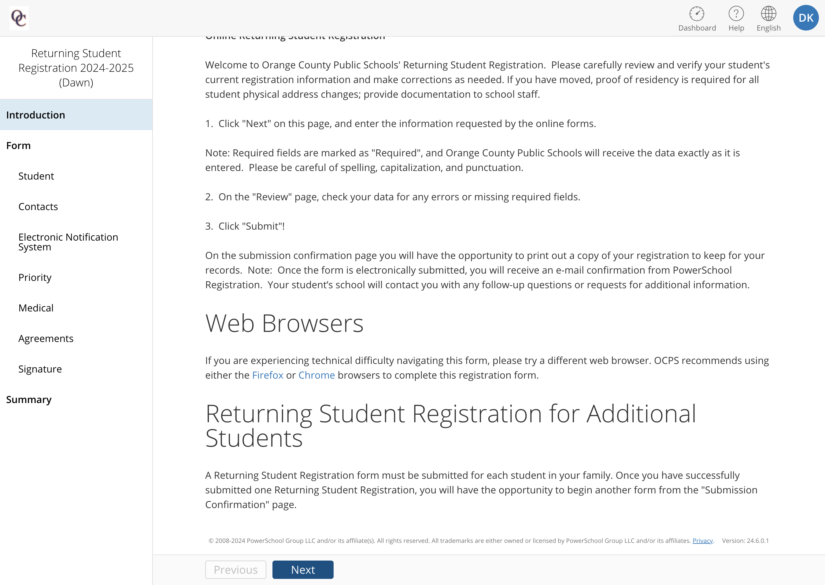 Read the introduction and select "Next"