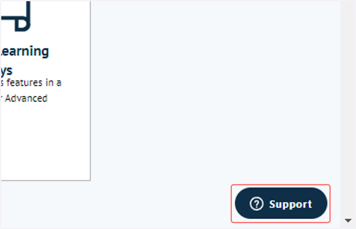 An example is the constantly visible Support icon on the Infigo Academy.