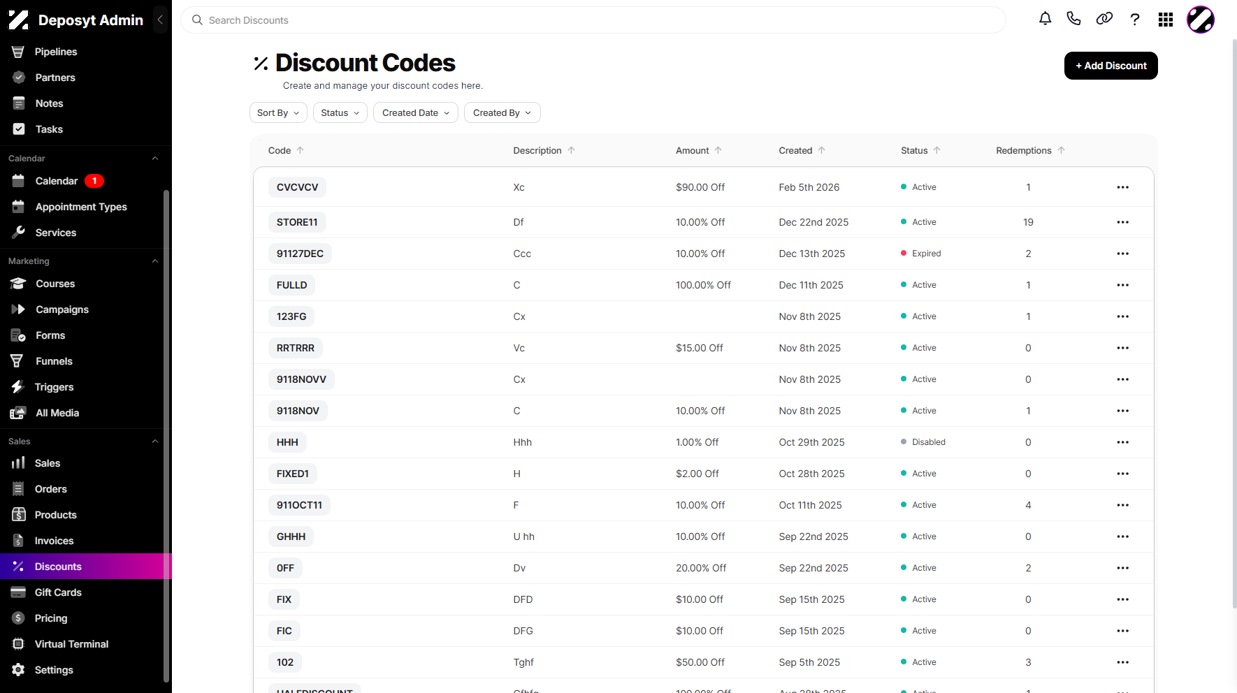 Step 1: On your Dashboard, scroll down to the Sales section and click on Discounts.