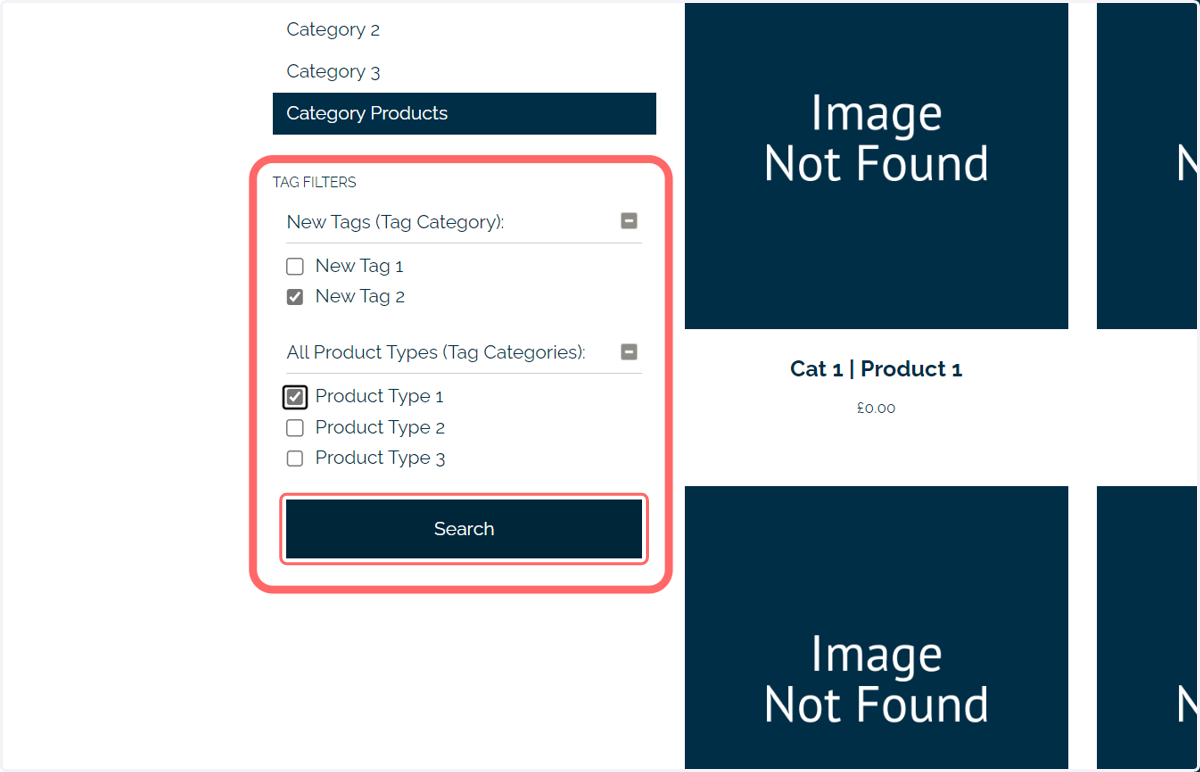 Tag filtering is now available, where users can select the tags to view and hit Search