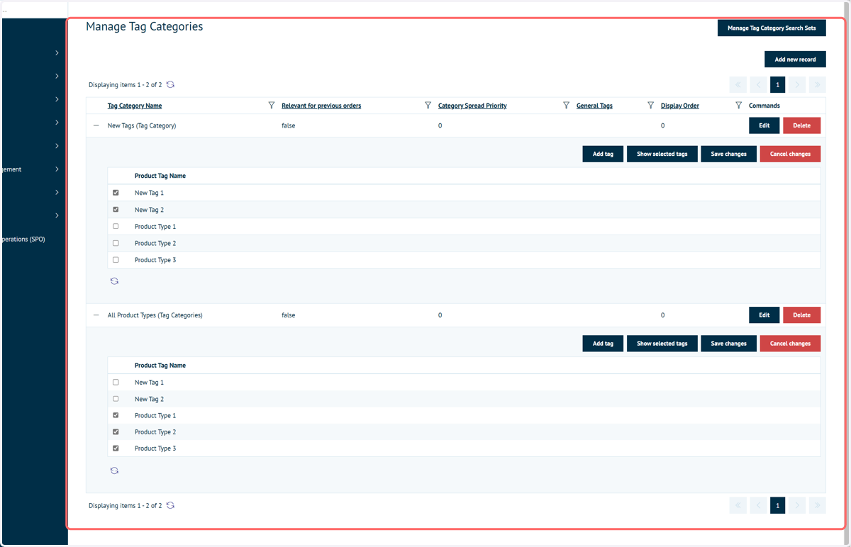 Tag Categories