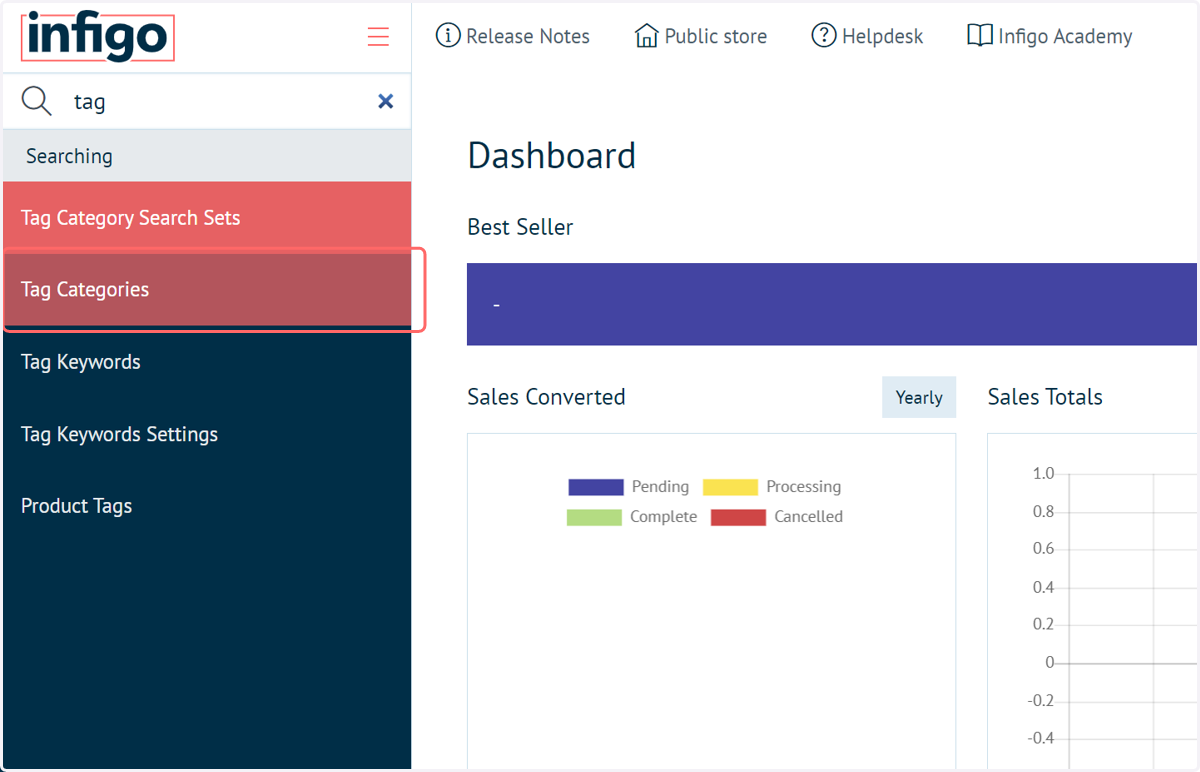 Navigate to Tag Categories