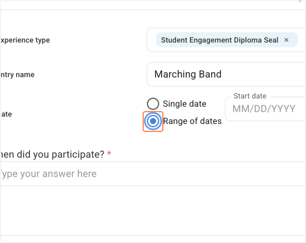 Select Range of dates to include the months or season of activity.