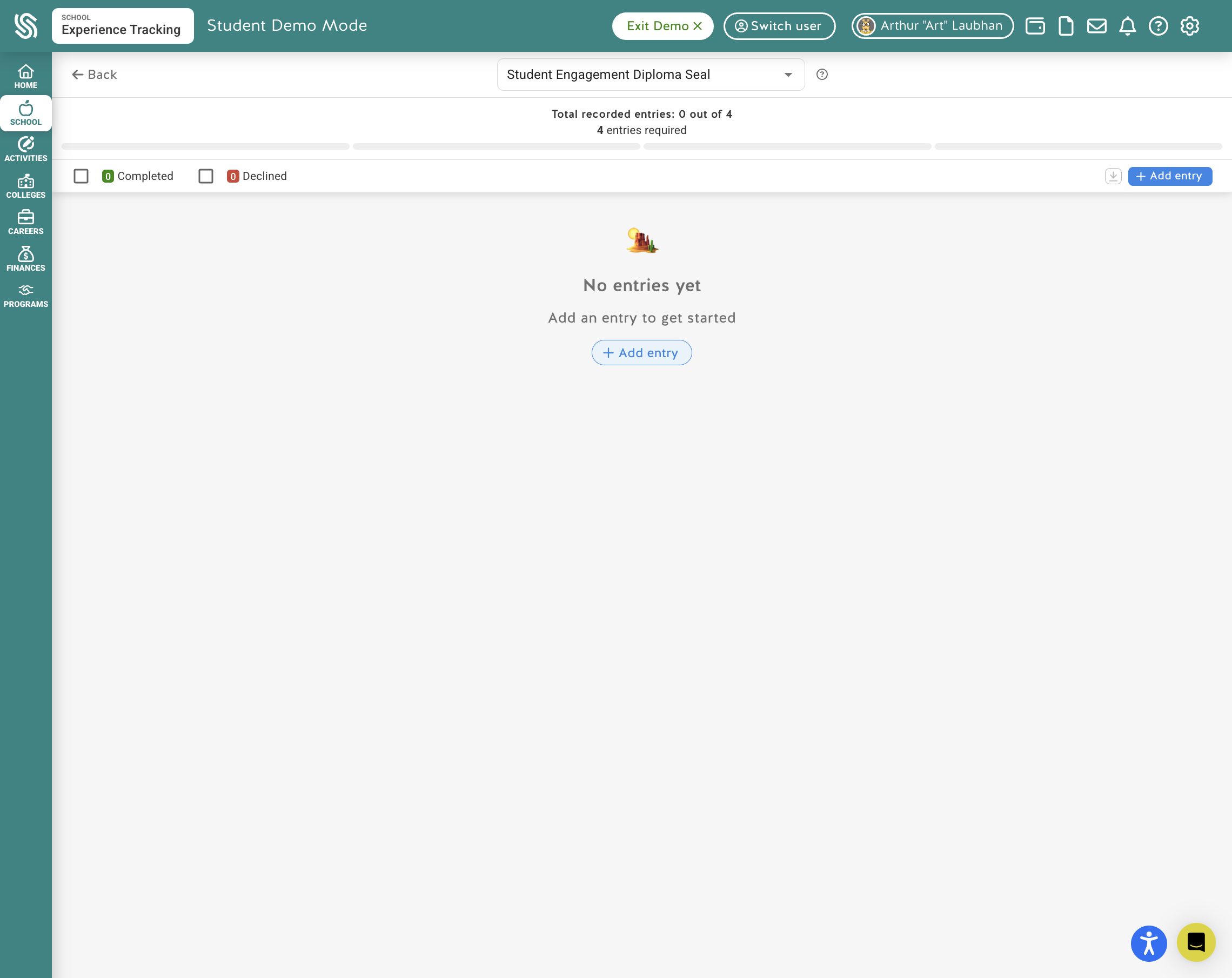 Click on Add entry