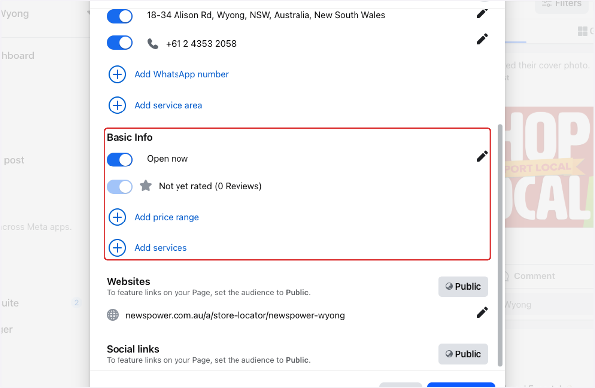Locate Basic Info section