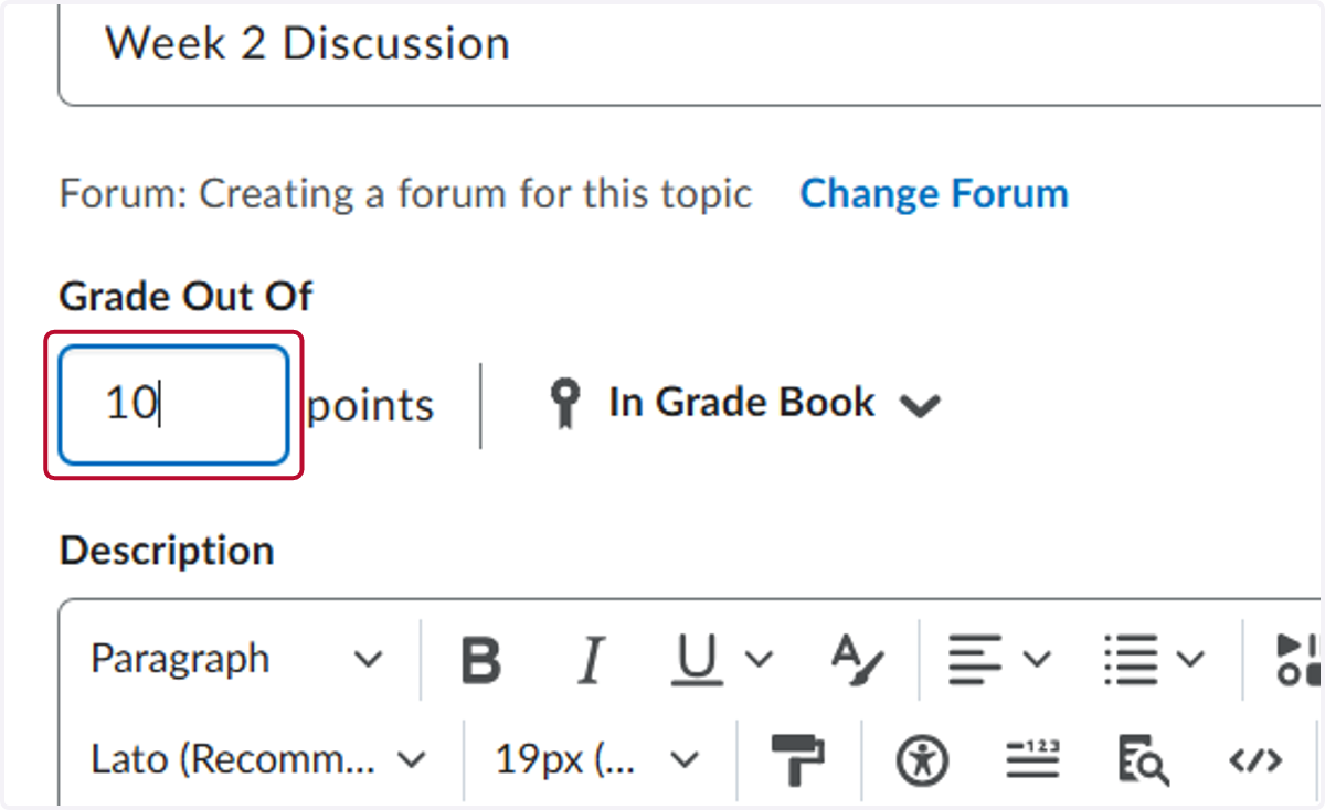 Type "10" to add this to the Grade Book