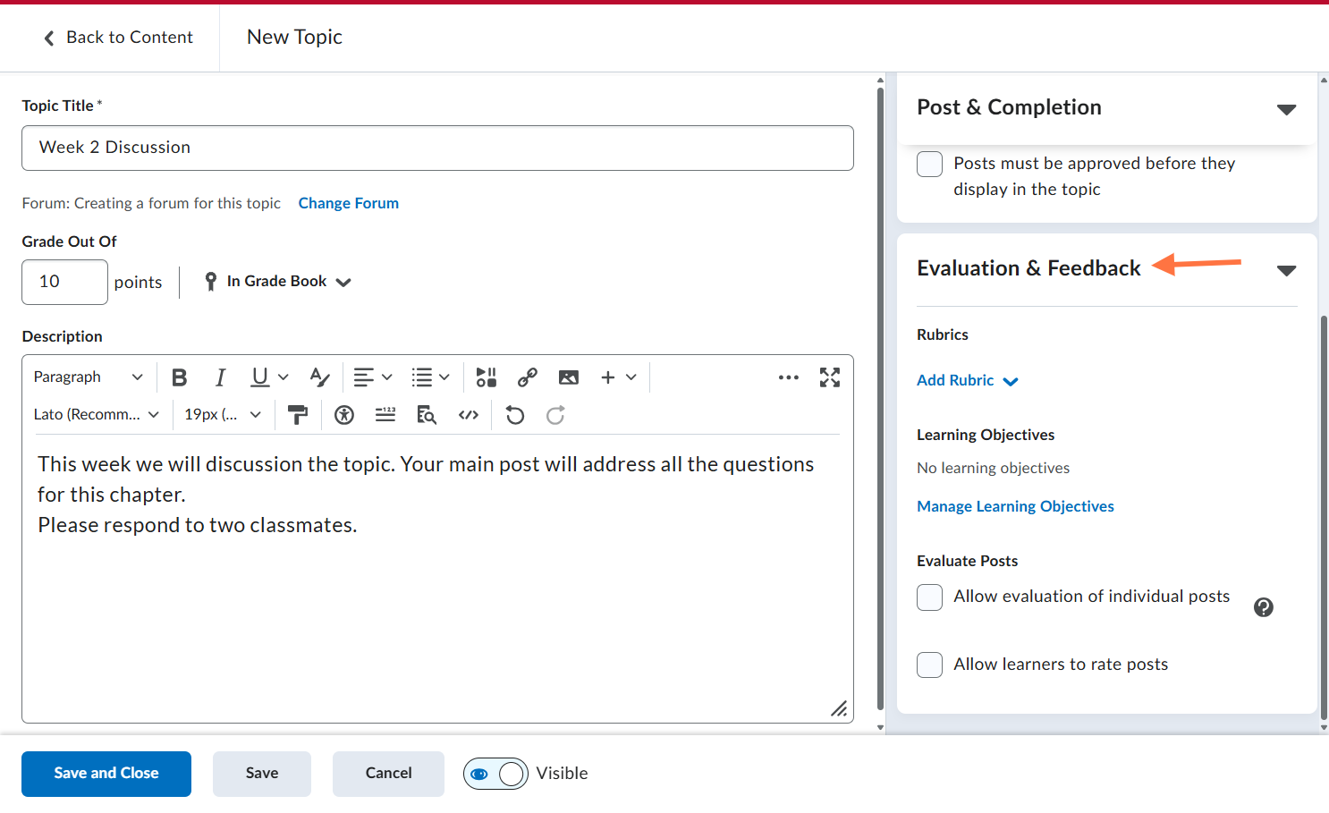 Click Evaluation and Feedback