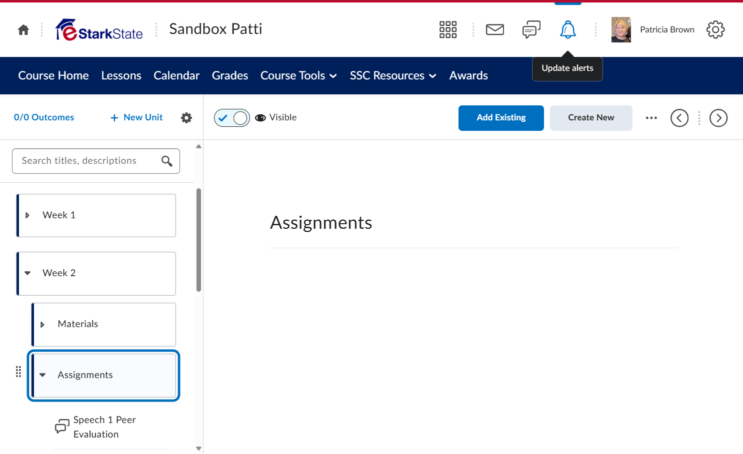 Click on the folder you want to add the discussion. We selected Assignments