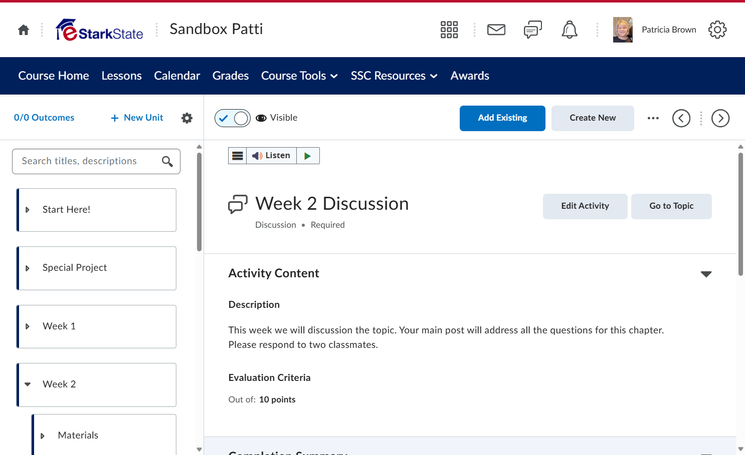 This is what your discussion will look like when you are done.