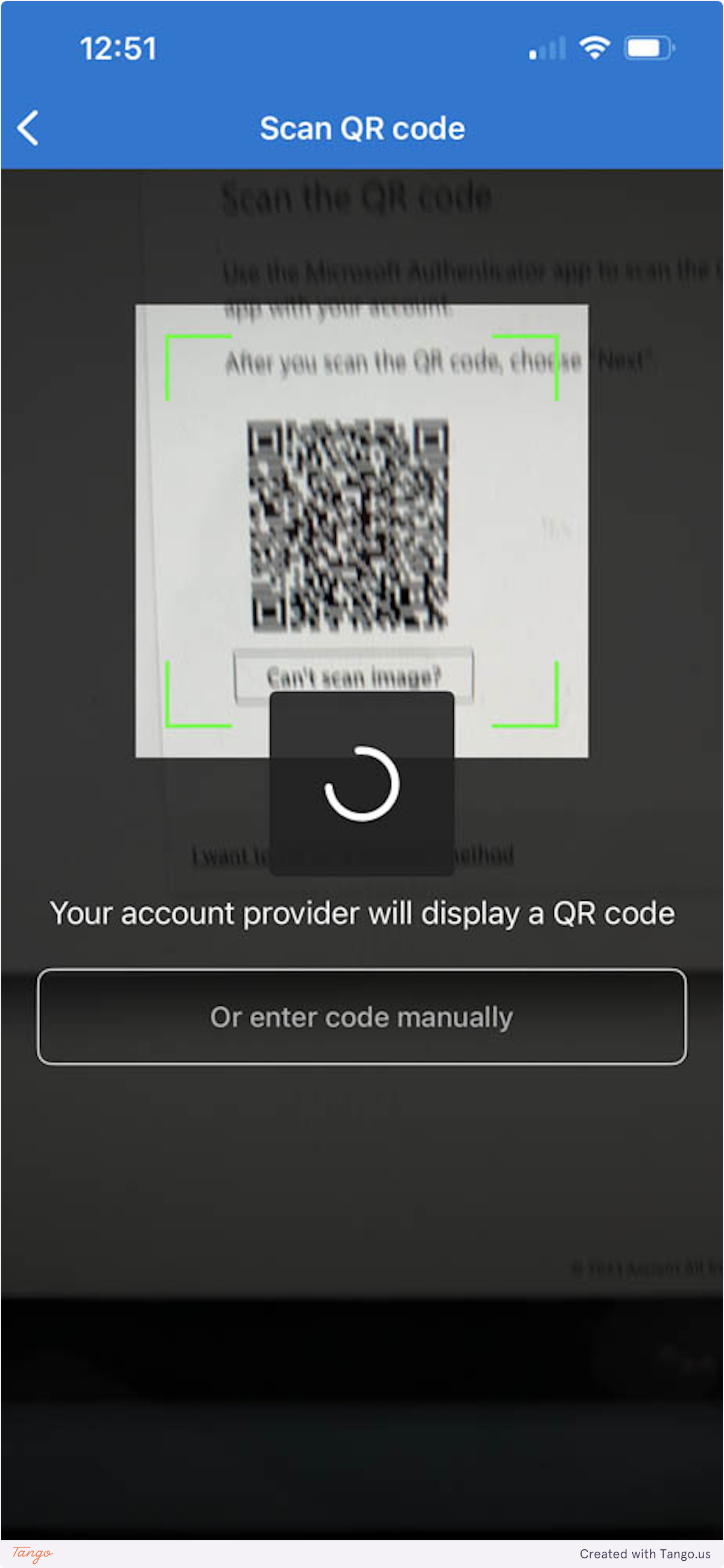 Scan the QR code on your screen