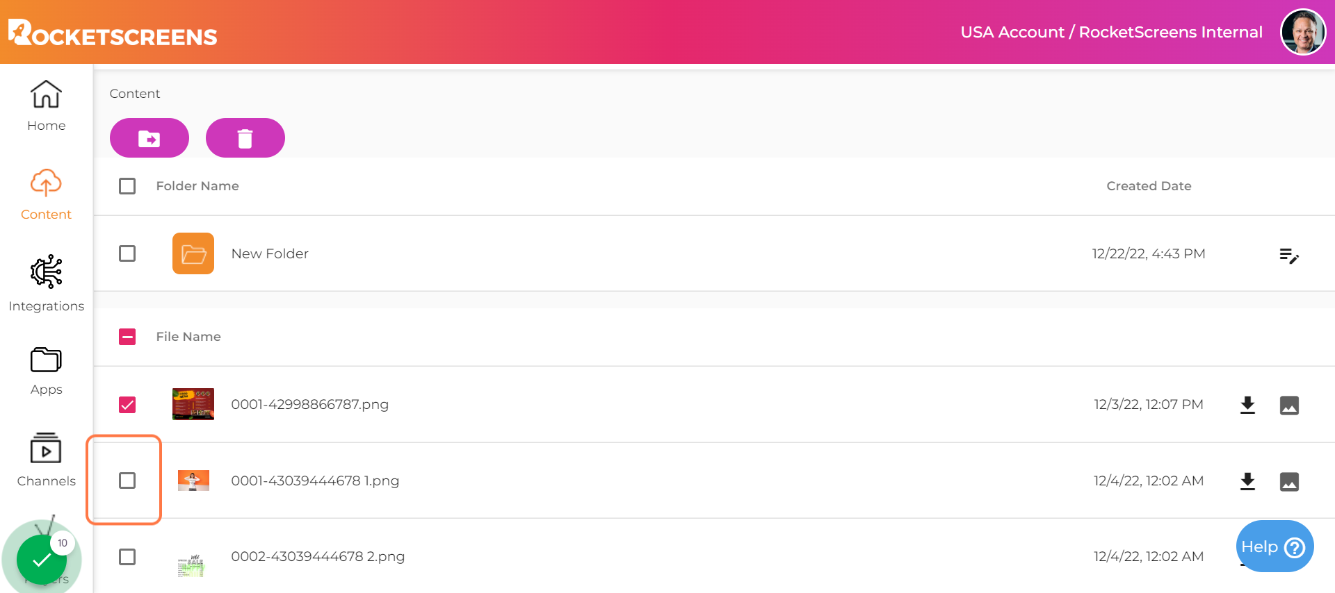 Choose all the files you want to move by repeating the prior step