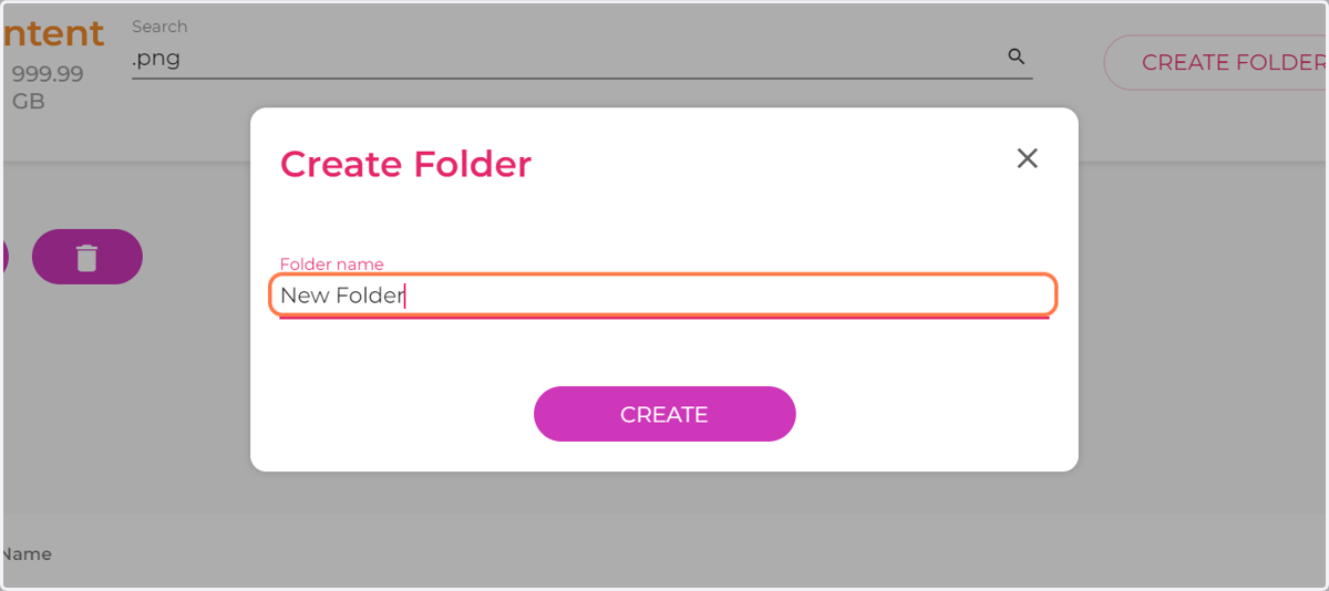In our example, we Typed "New Folder"