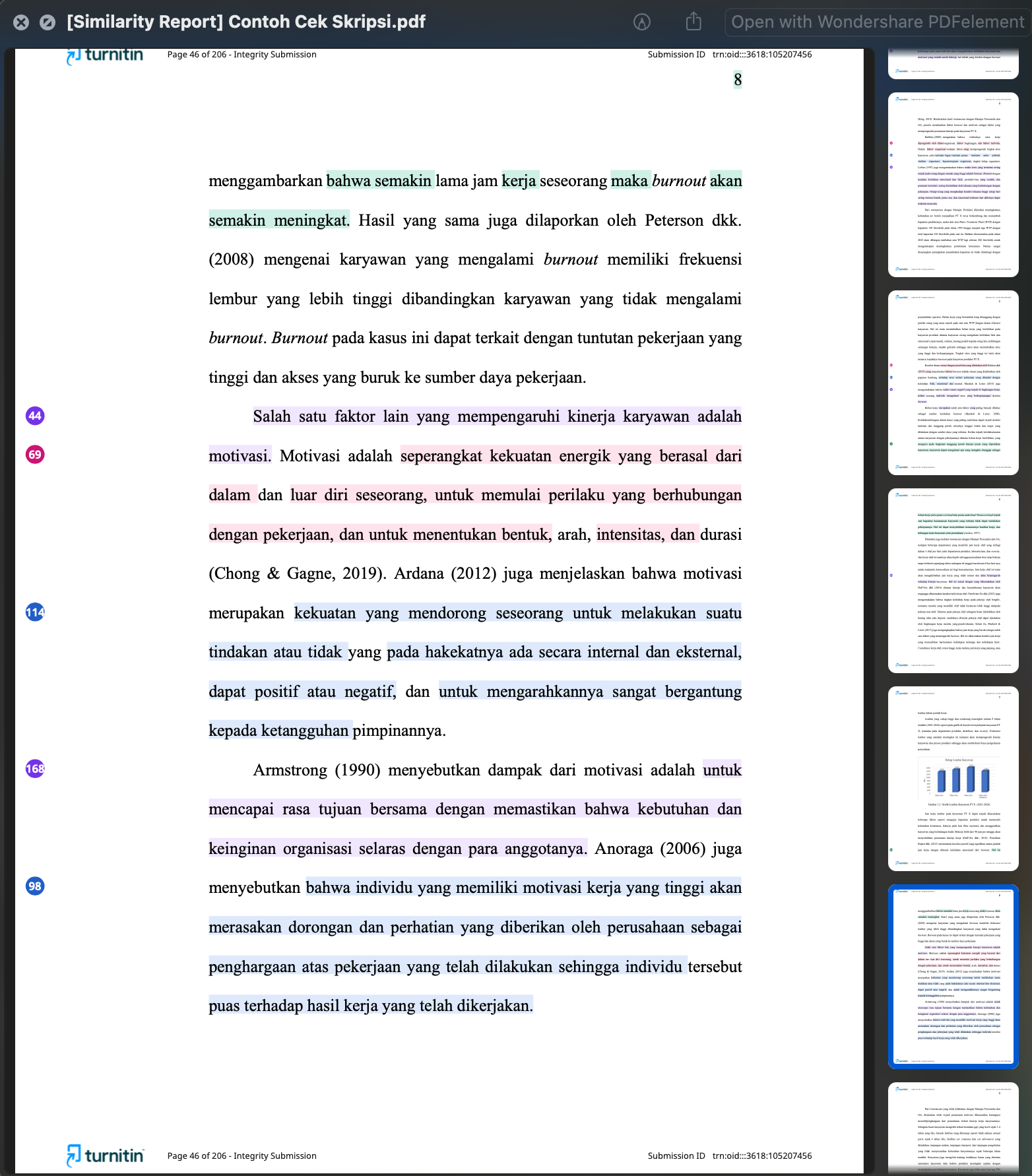 Prioritaskan revisi (misal: parafrase) pada bagian yang dihighlight