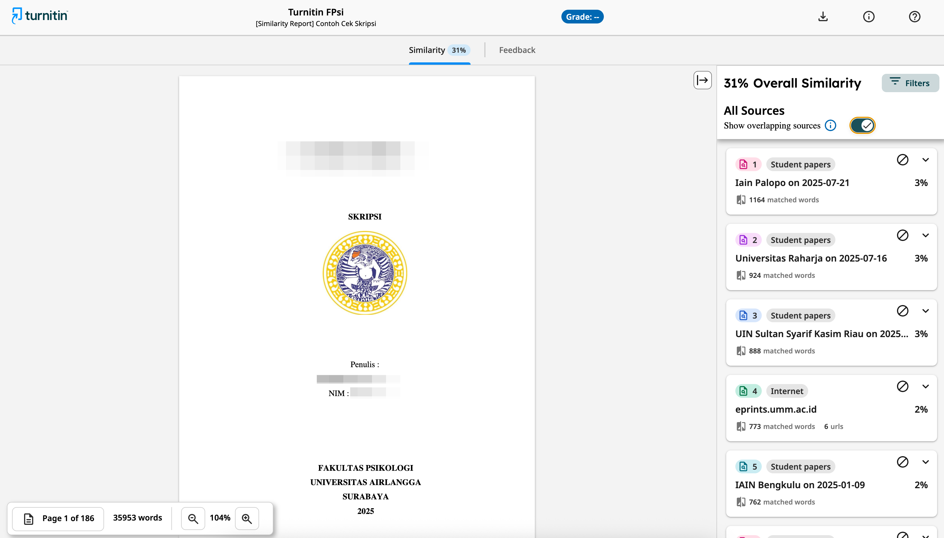 Pastikan pilihan "Show overlapping sources" telah aktif