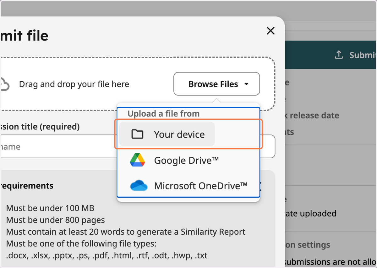 Klik Your device, Google Drive atau OneDrive