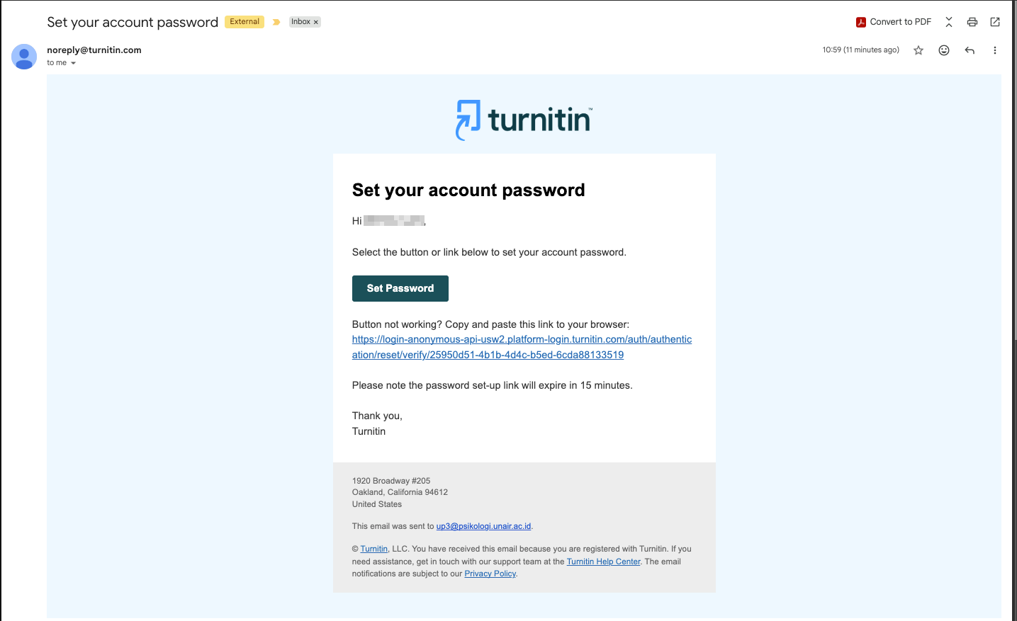 Klik pada Set Password
