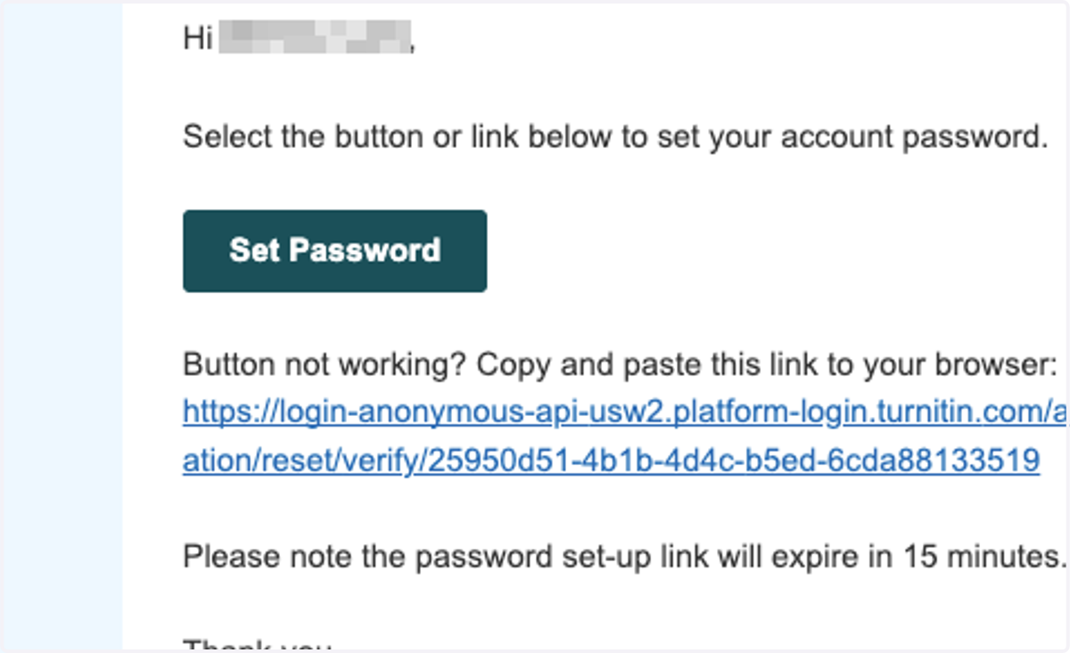 Klik pada Set Password