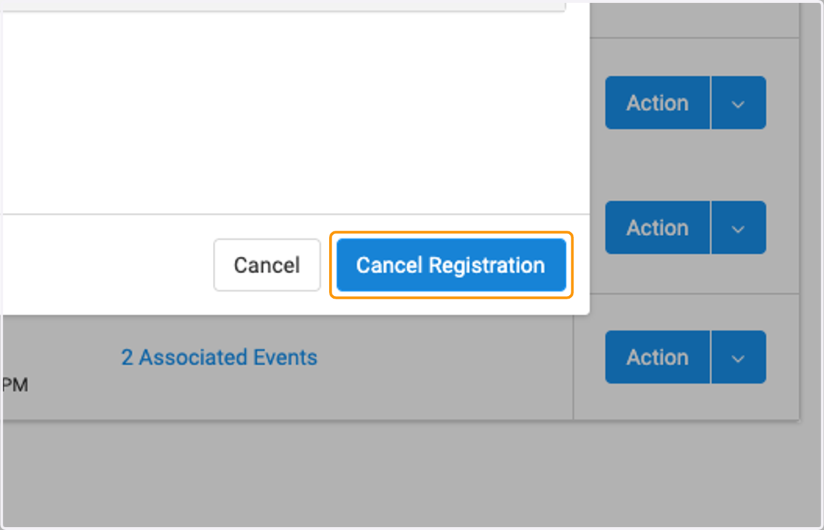 Click on Cancel Registration