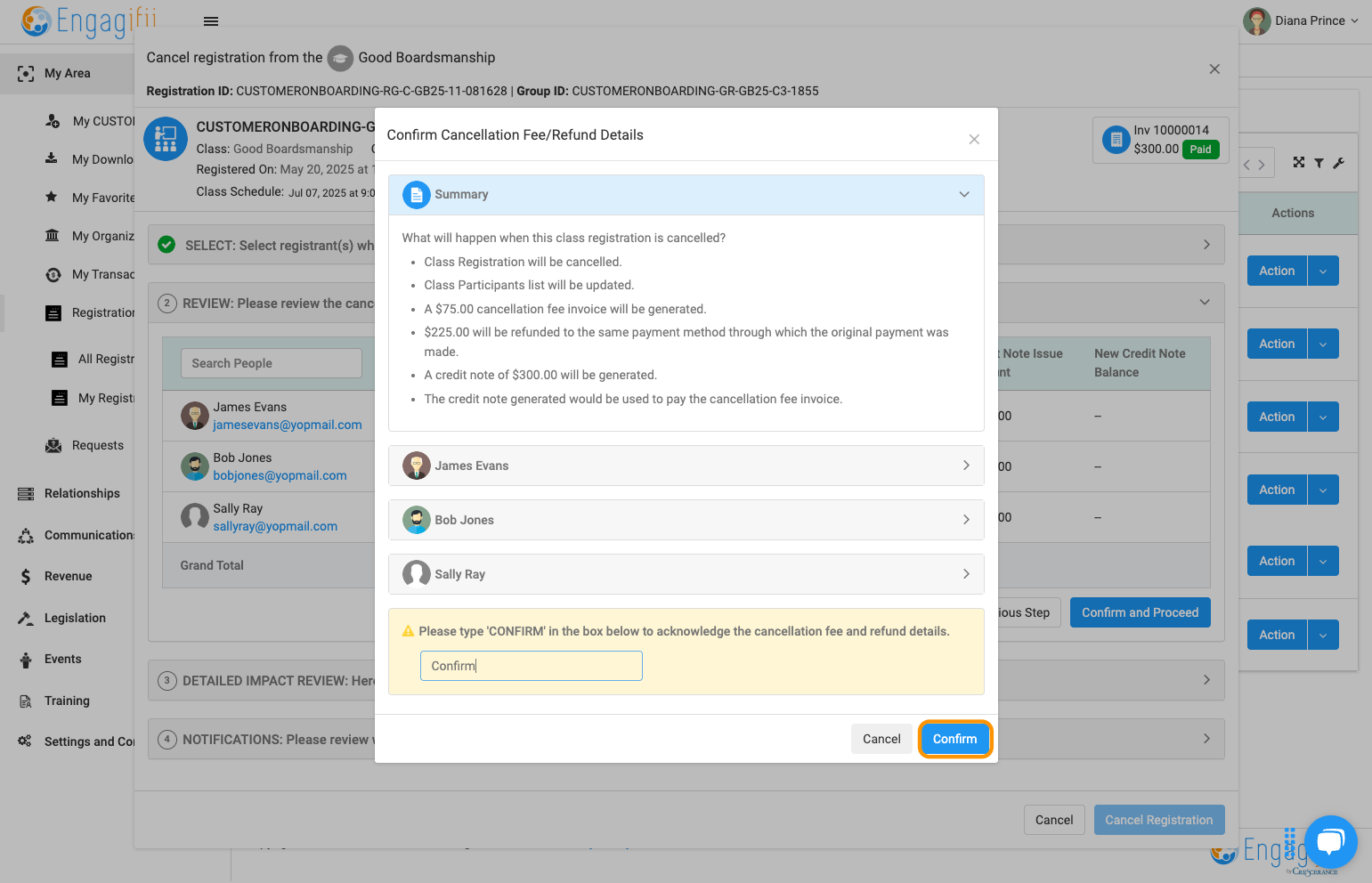 If all looks correct on the Summary, type "Confirm" in the text box and click on Confirm button