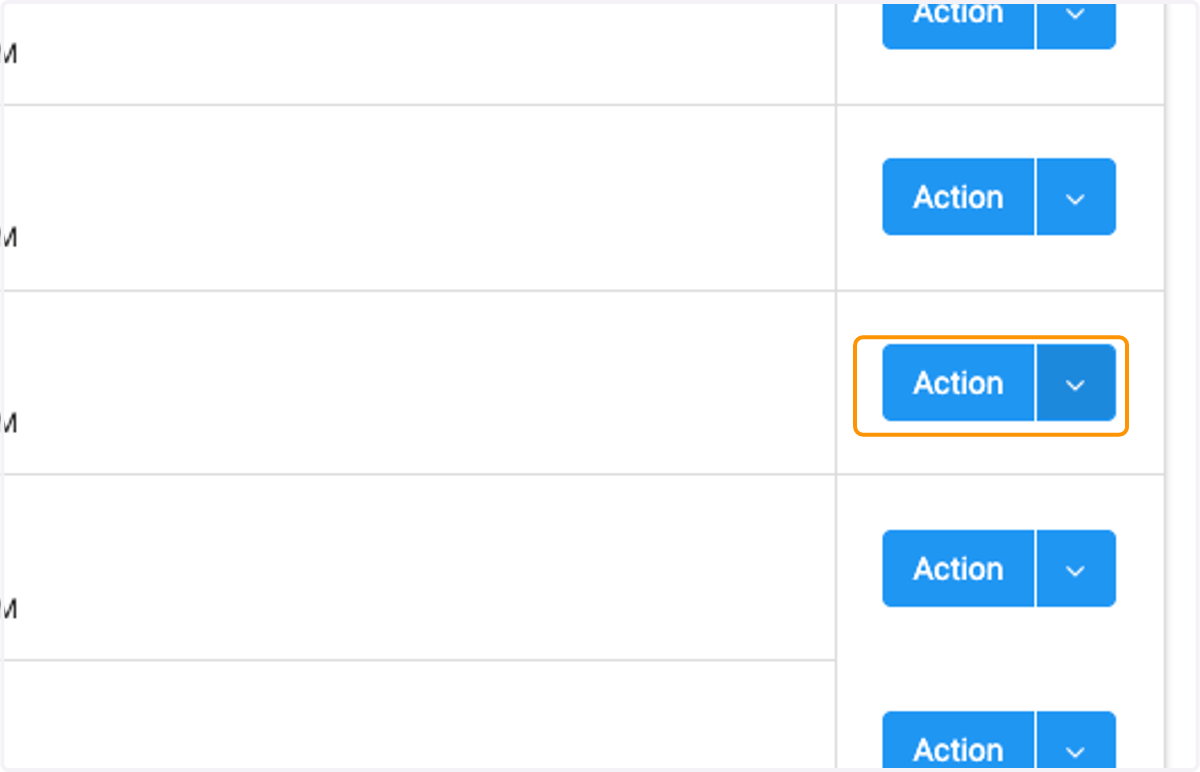 Select the class registration you wish to cancel and click on Action