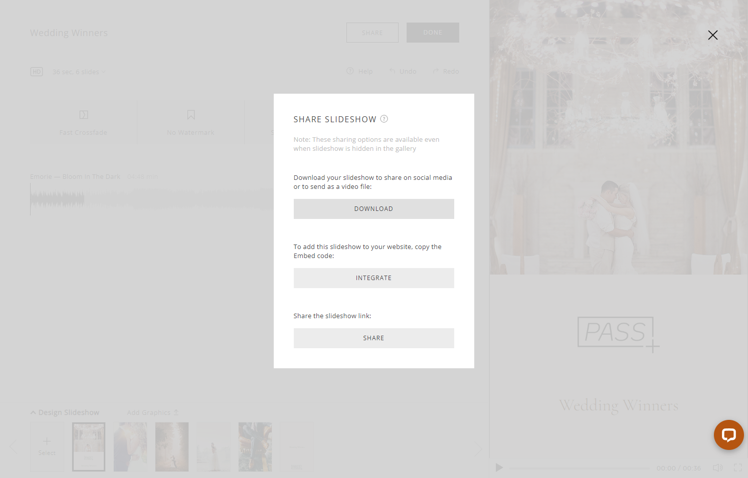 Click the Download button to generate a file of your slideshow.
