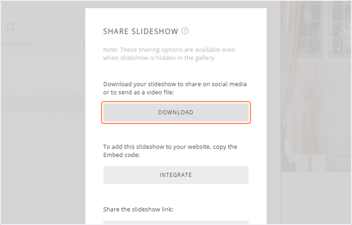 Click the Download button to generate a file of your slideshow.
