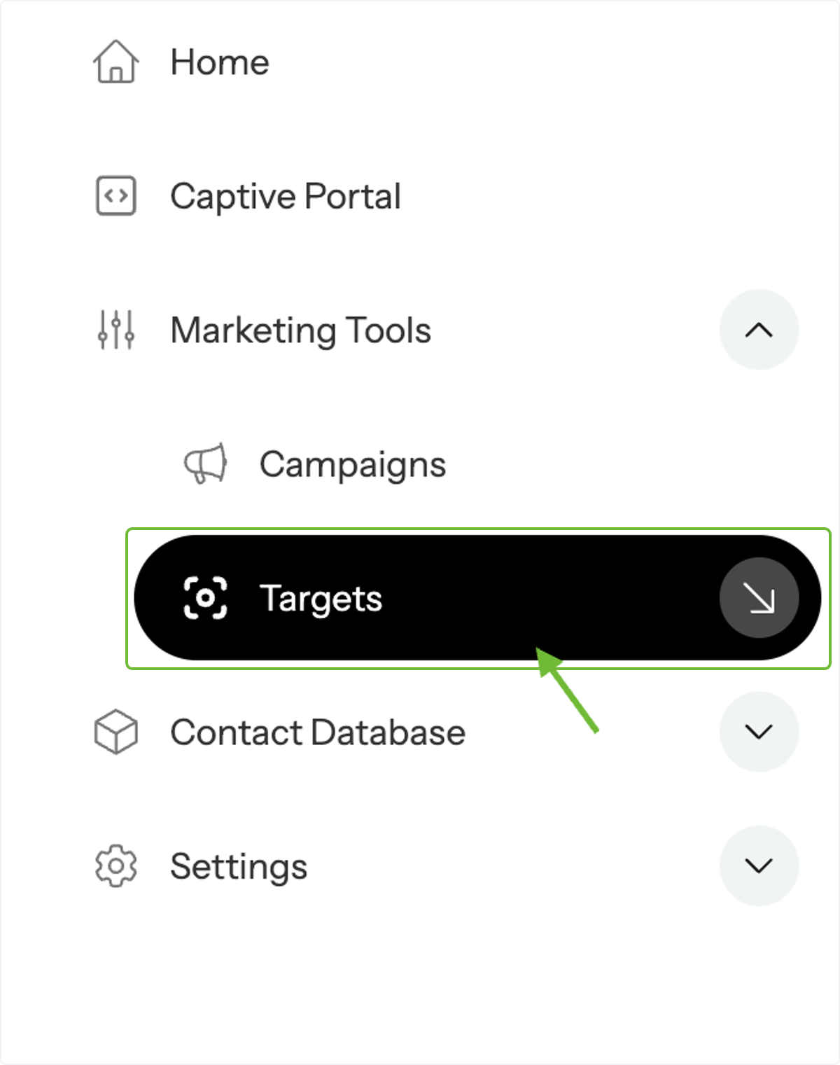 Go to the Targets Section in the Affinect dashboard.