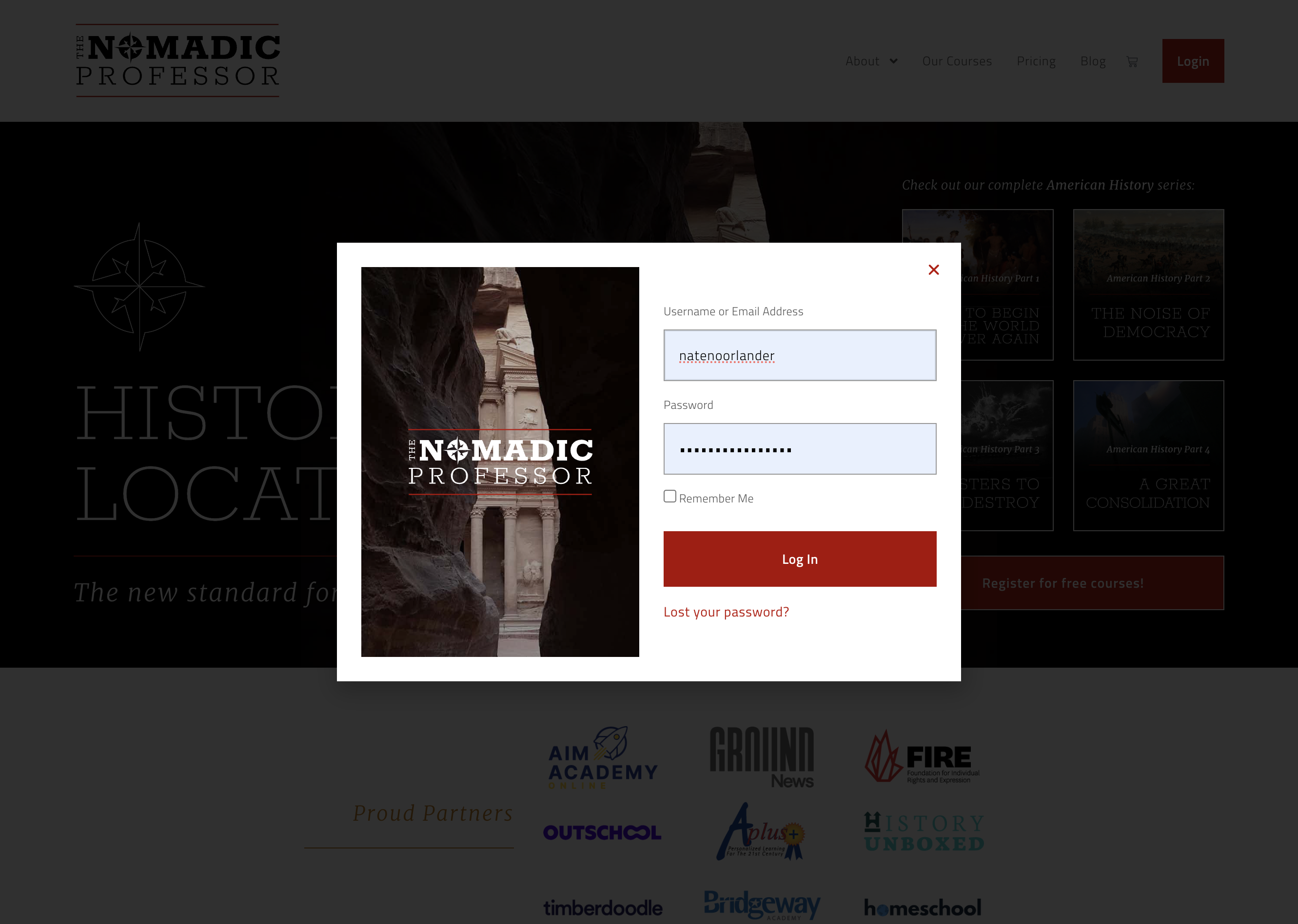 Login to an INSTRUCTOR account